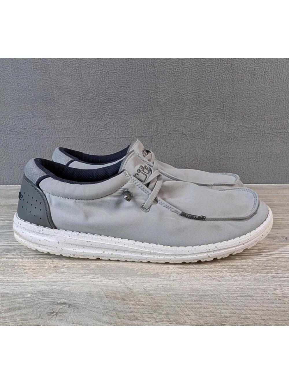 Hey Dude Mens 9 Wally ADV Marble Grey Casual Comfort Slip On Shoes Loafers